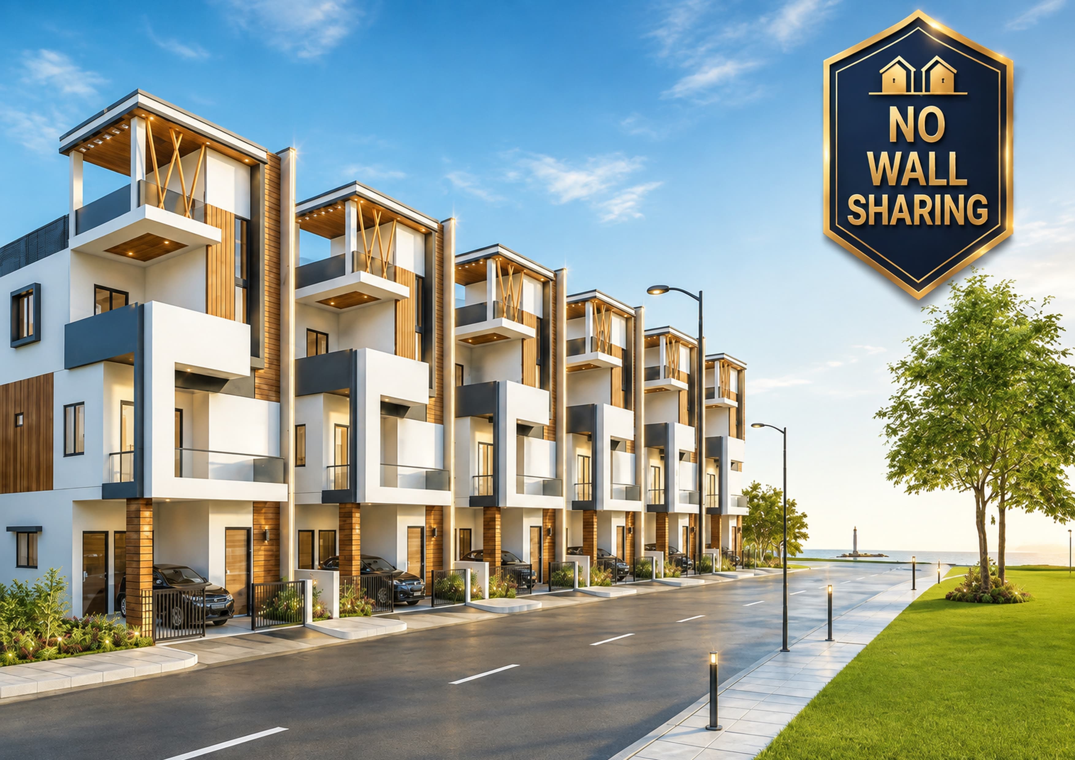 Shadhil Metro Heights villa streetscape in Mudichur Tambaram Chennai