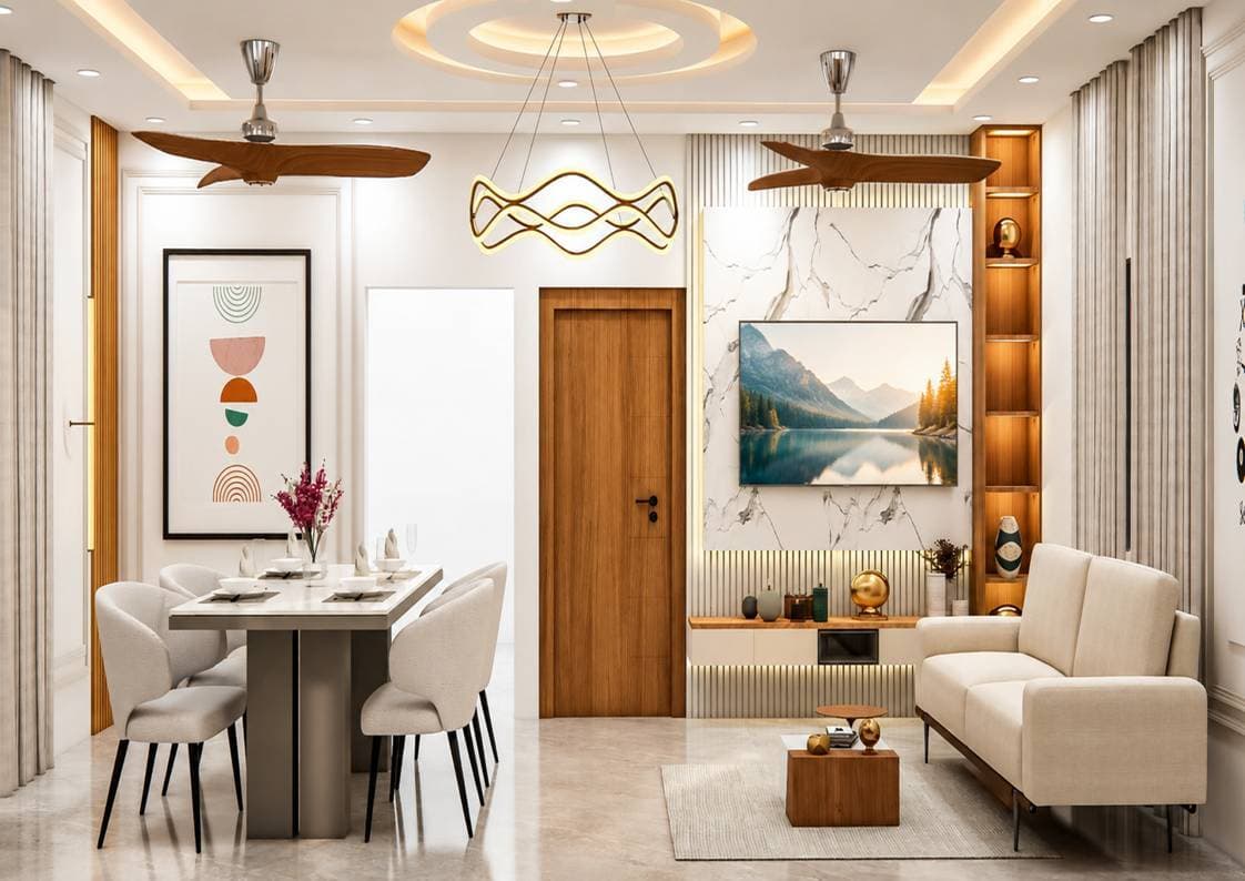 Elegant living room interior in Shadhil Metro Heights luxury villa Chennai