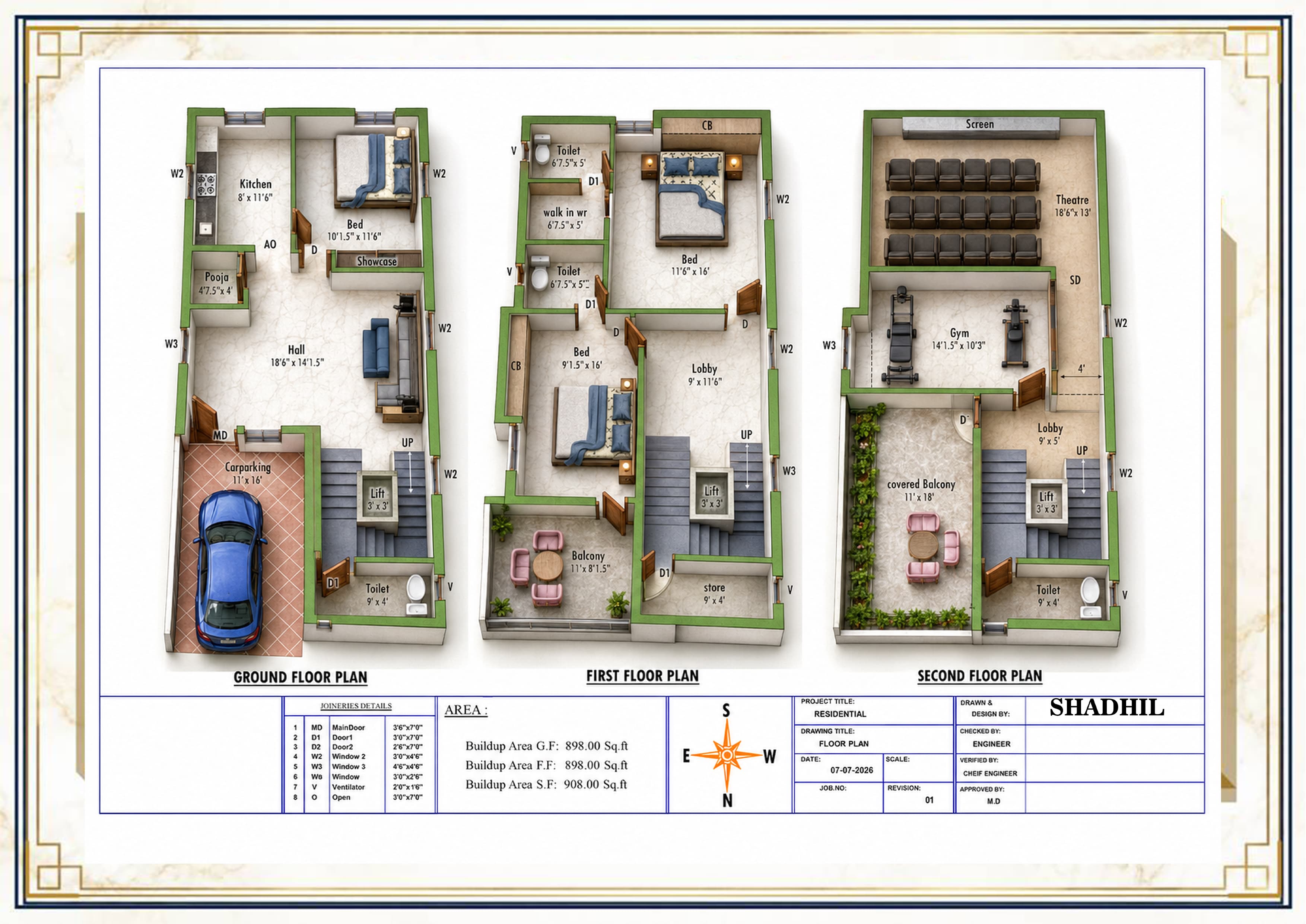Villa Type 1 - 2,704 sq. ft. floor plan - Shadhil Metro Heights