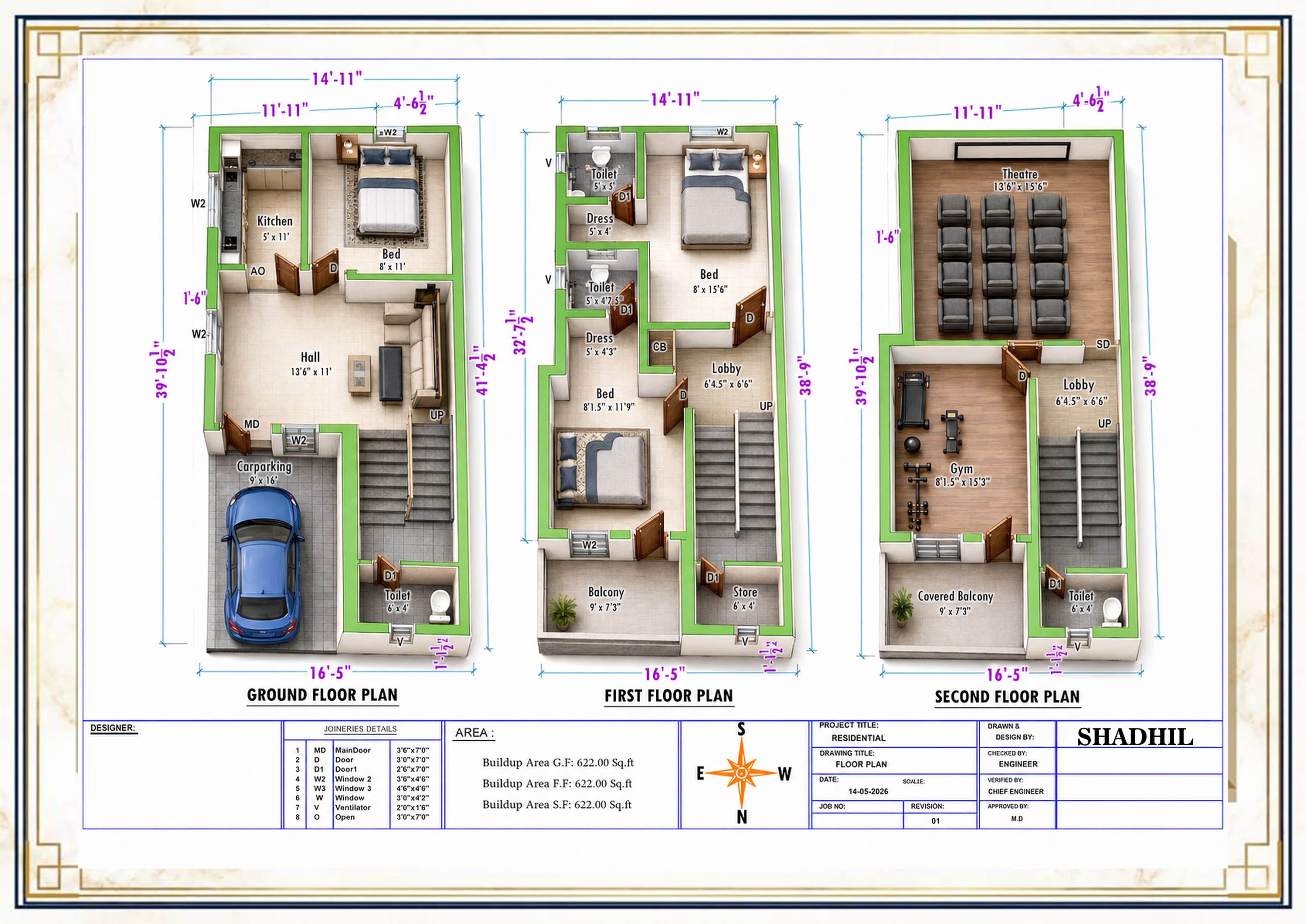 Villa Type 2 - 1,866 sq. ft. floor plan - Shadhil Metro Heights